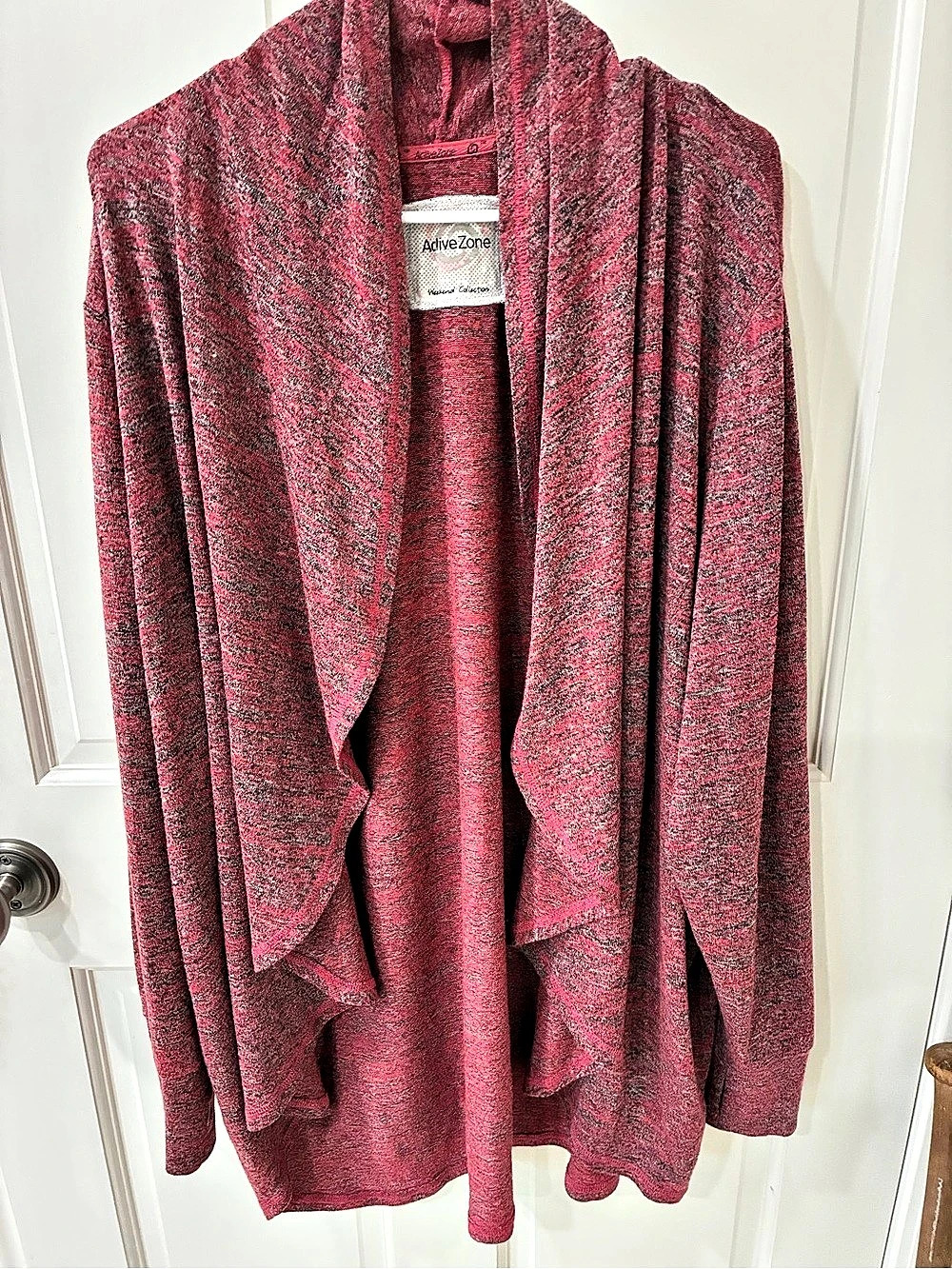 ActiveZone Weekend Collection Open Front Cardigan in Red & Black Like New